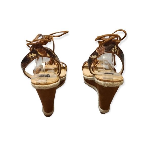 WHBM Ginger Boho Wedge Ankle Wrap Wedge Platform Sandals Size 9 New - Picture 8 of 11